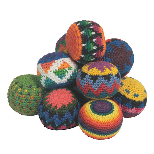 <center>Hacky Sacks - Knitted and Handmade in Guatemala</br>Measures: 2-1/4" in diameter</center>