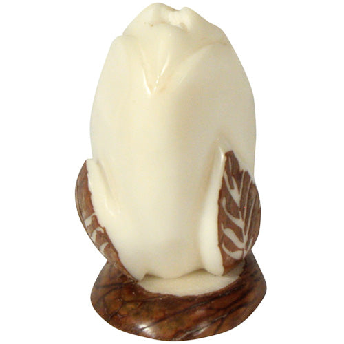 <center>Tagua Flower Figurine</br>Crafted by Artisans in Ecuador </br>Measures 2-1/2” high x 1-1/2” diameter</center>