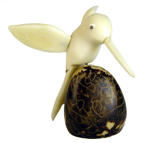 <center>Hummingbird Tagua Figurine with Natural Wings</br>Measures 2 1/4'' high x 2'' wide x 2 3/4'' deep</br>from Ecuador</center>