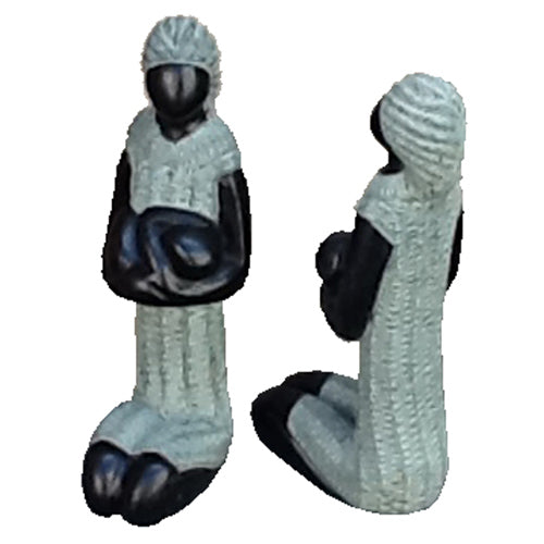 <center>Large and Small Soapstone Mother and Child Figurine - Black</br>Small Measures - 5-1/2'' high x 1-1/2'' wide x 2-5/8'' deep</br>Large Measures - 6-1/2'' high x 1-5/8'' wide x 3'' deep<br/>Crafted by Artisans in Haiti</center>