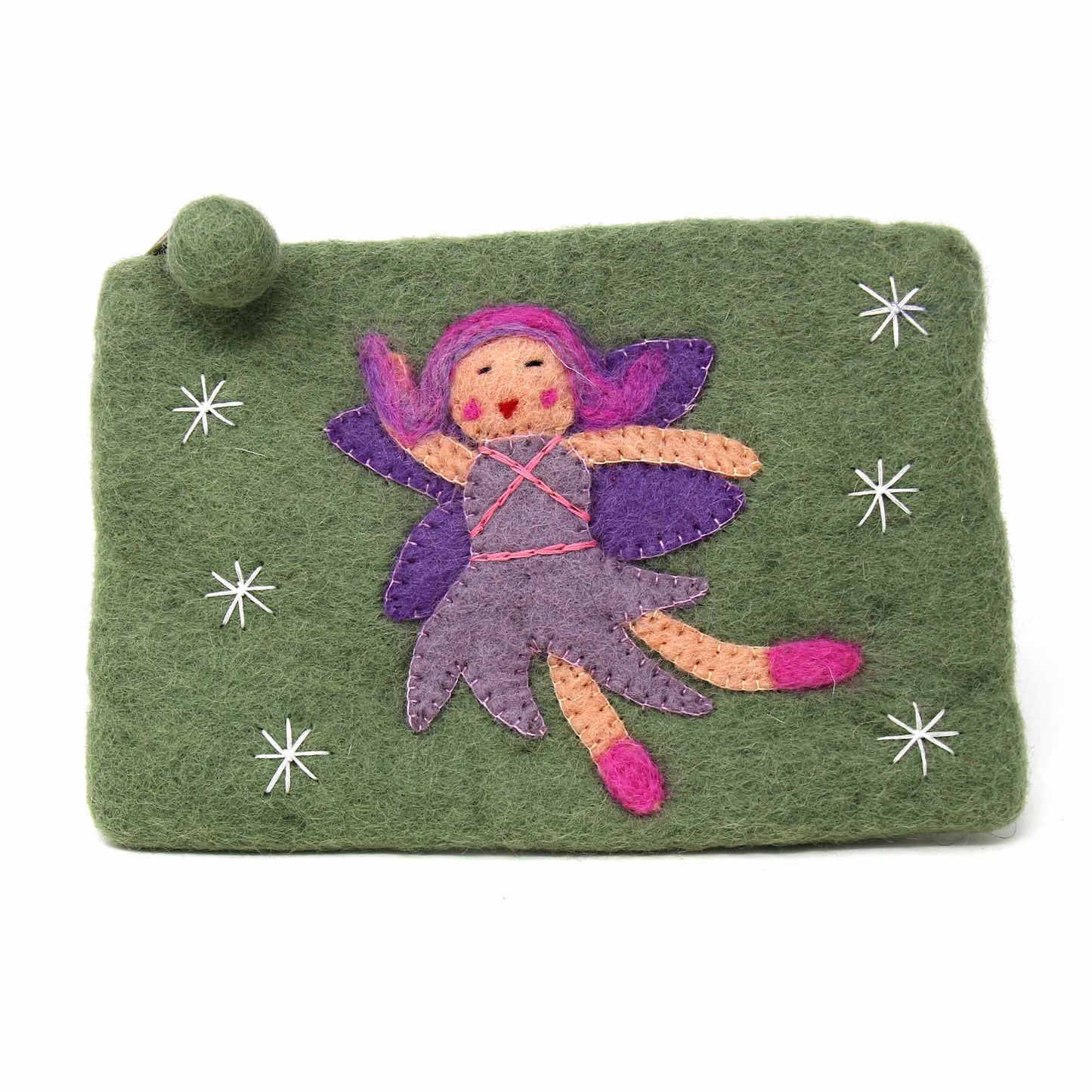 Bolsa de hadas estrellada de fieltro hecha a mano