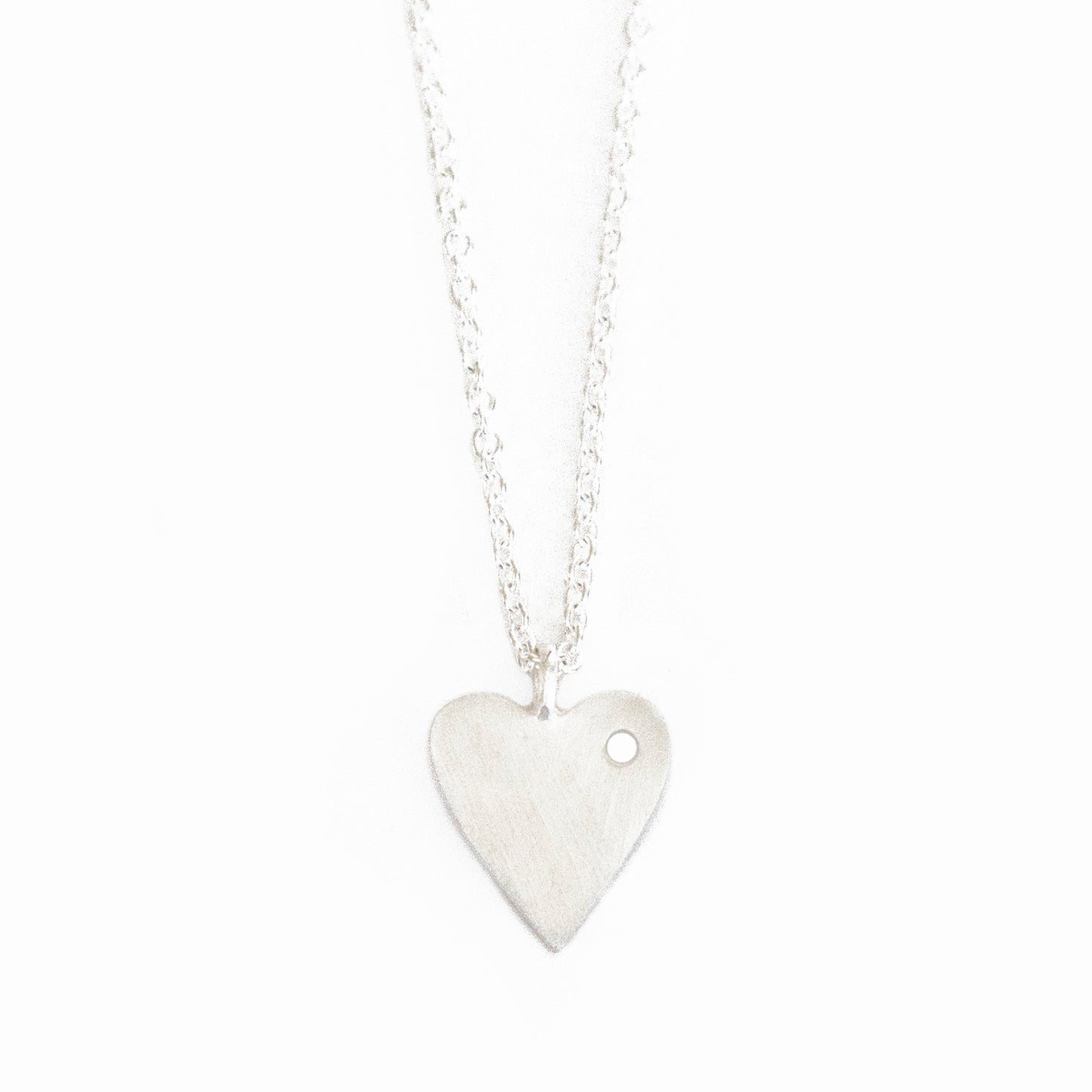 Collar de corazón pulido de plata - Regalo de San Valentín para ella