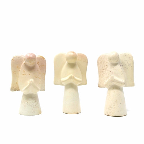 Hand-Carved Angel Sculpture Made of Natural Kisii Soapstone-Kenya -Fair Trade