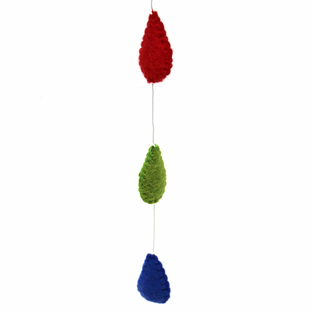 Rainbow Raindrops Baby Mobile - Hand-Felted Hanging Room Decoration