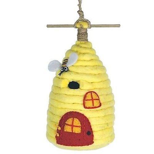 Felt Birdhouse - Honey House - Amarillo- Lanos salvajes