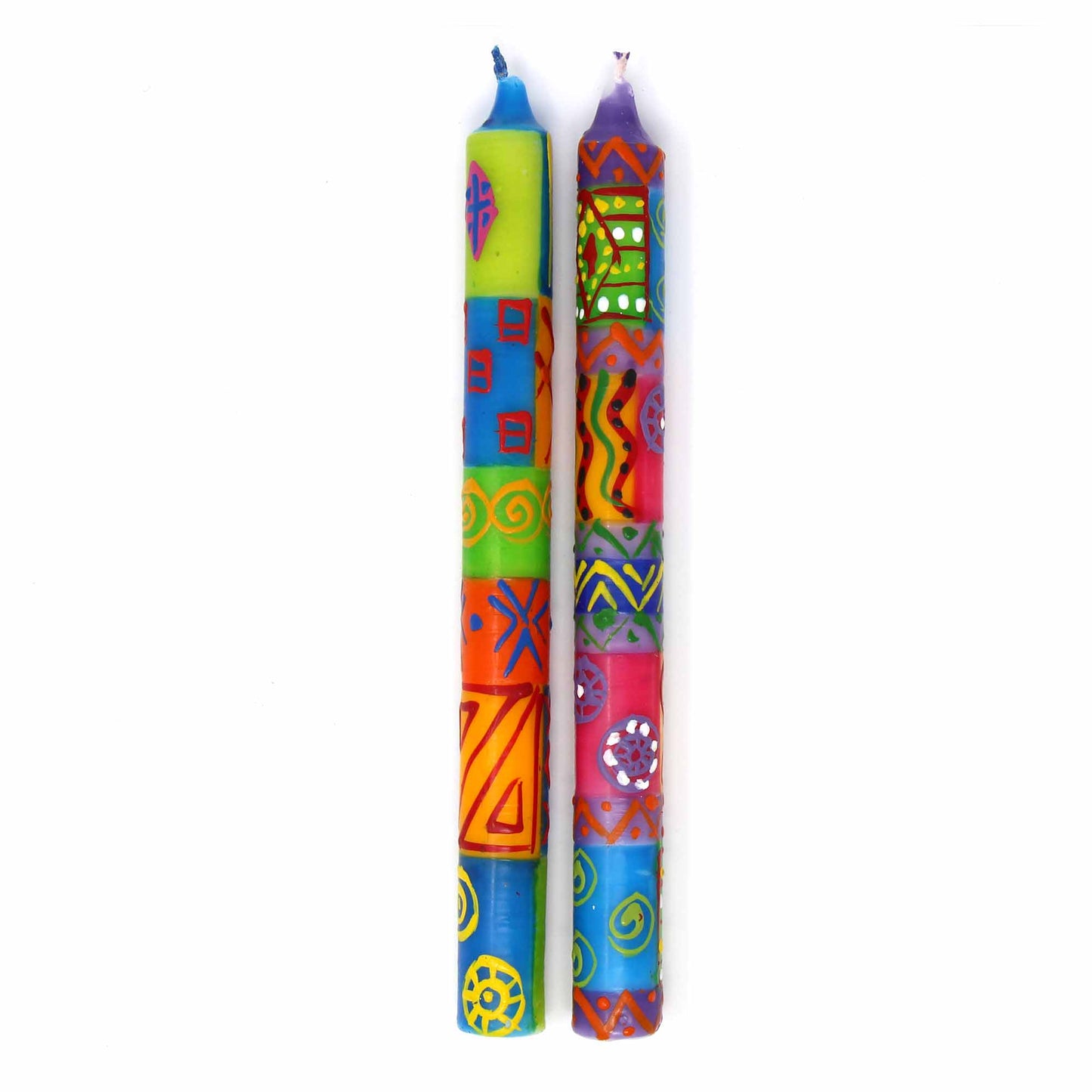 Hand-Painted Dinner Candles- Pair (Shahida Design)