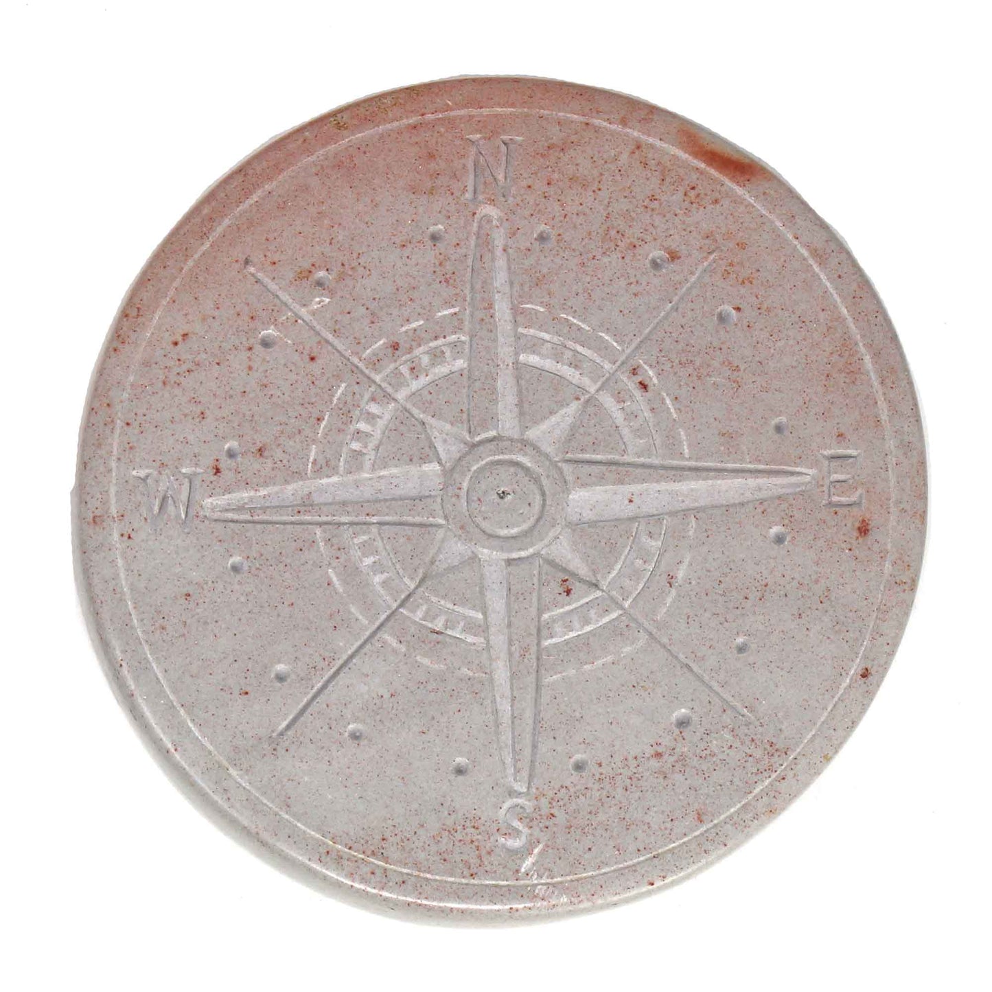 Compass Soapstone Sculpture- Light Gray Stone - Fair Trade-Kenya