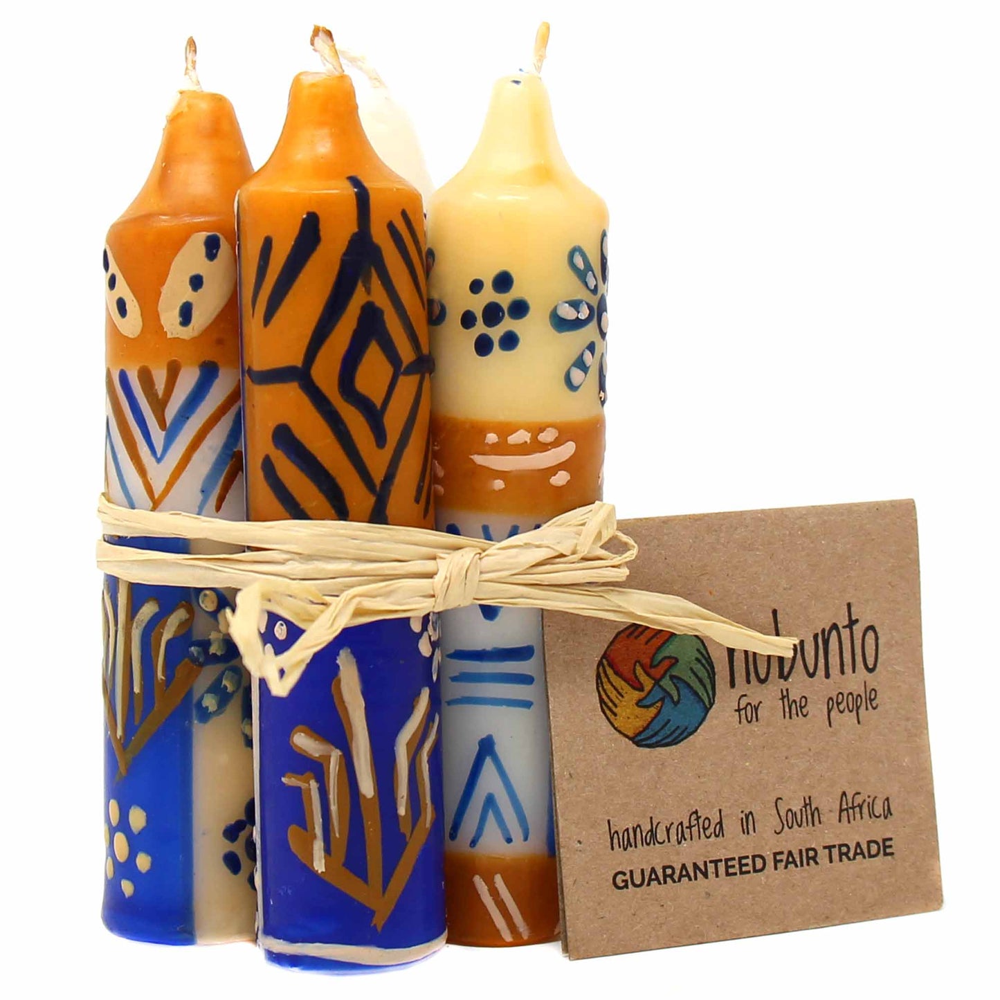 Velas de cena o Shabat de 4" pintadas a mano, juego de 4 (diseño Durra)