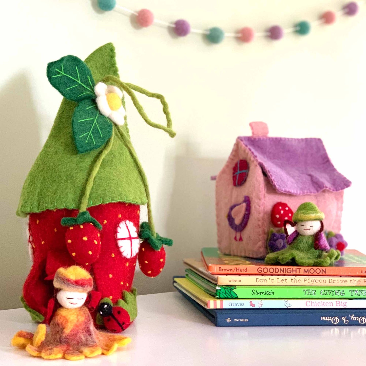 Hand-Felted Strawberry Fairy House - Global Groove