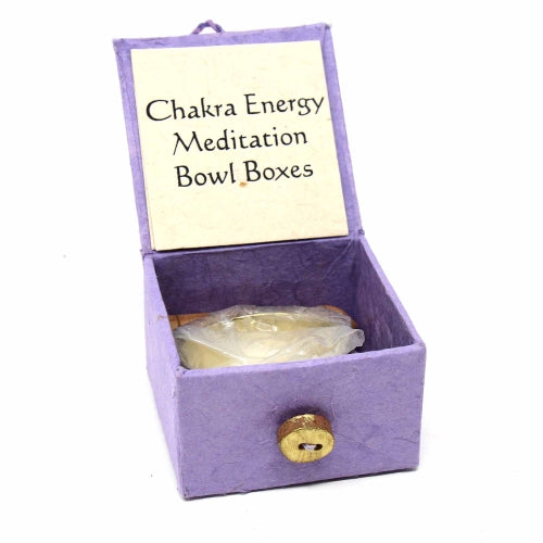 Mini Caja de Cuenco de Meditación: Chakra Corona de 2" - DZI (Meditación)
