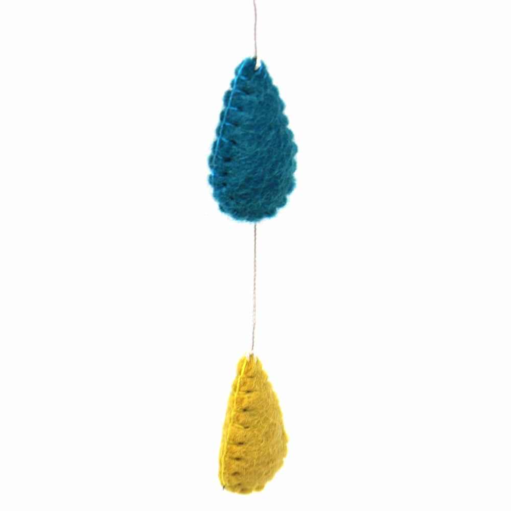 Rainbow Raindrops Baby Mobile - Hand-Felted Hanging Room Decoration