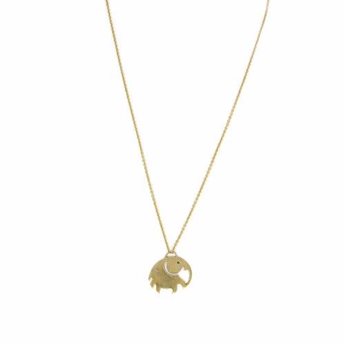 Collar de latón con colgante de elefante