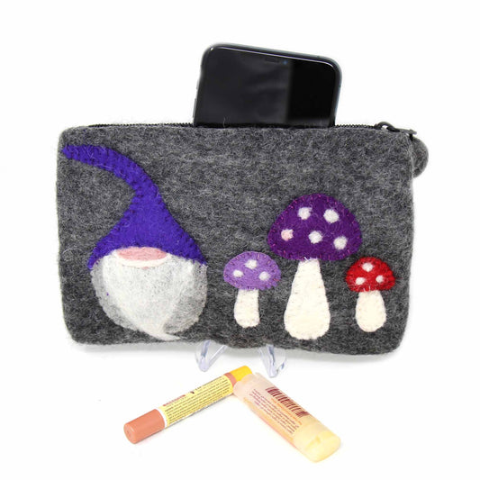 Fieltro hecho a mano: Bolsa de gnomos y setas
