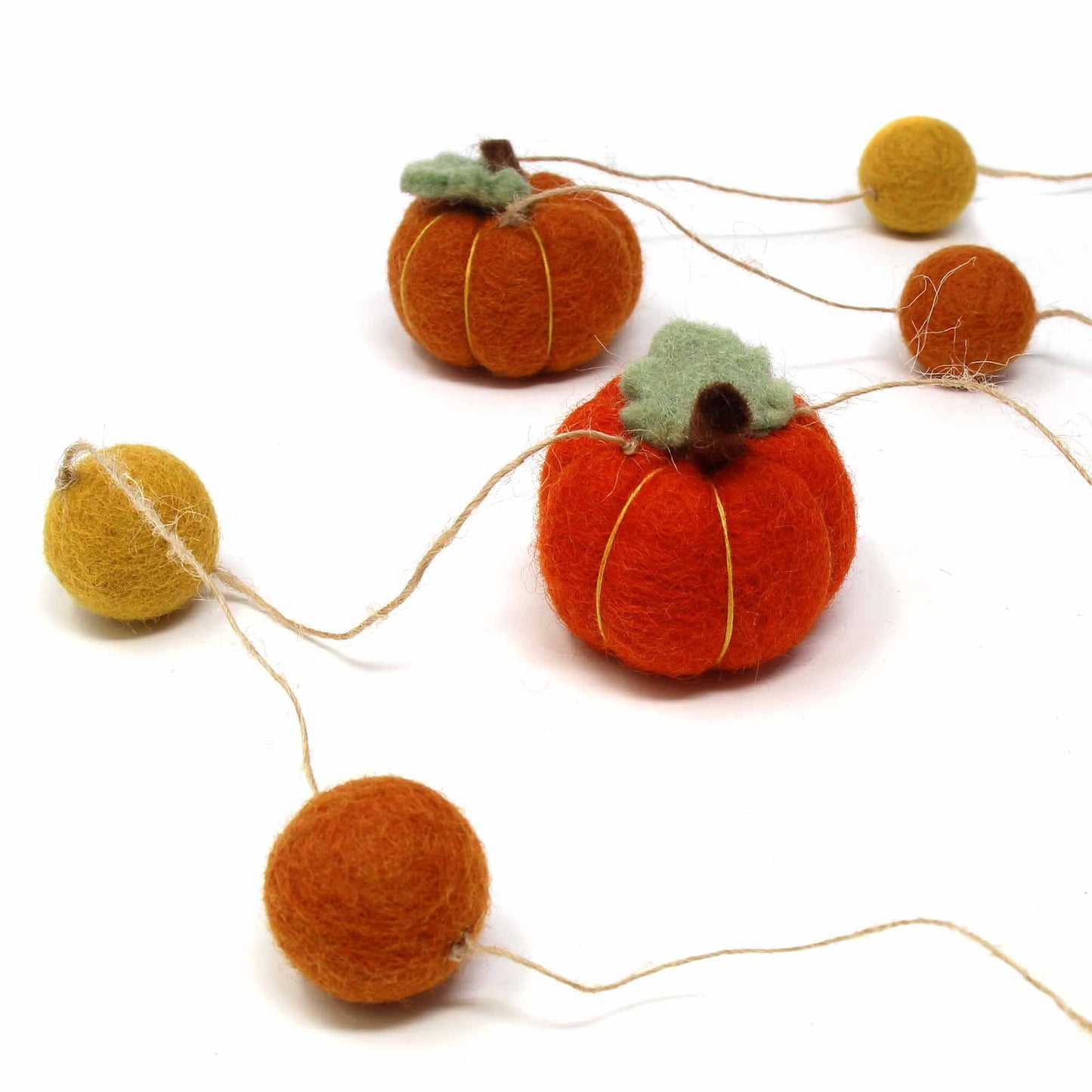 Hand Felted Garland- Pumpkins - Global Groove -Nepal-Fair Trade