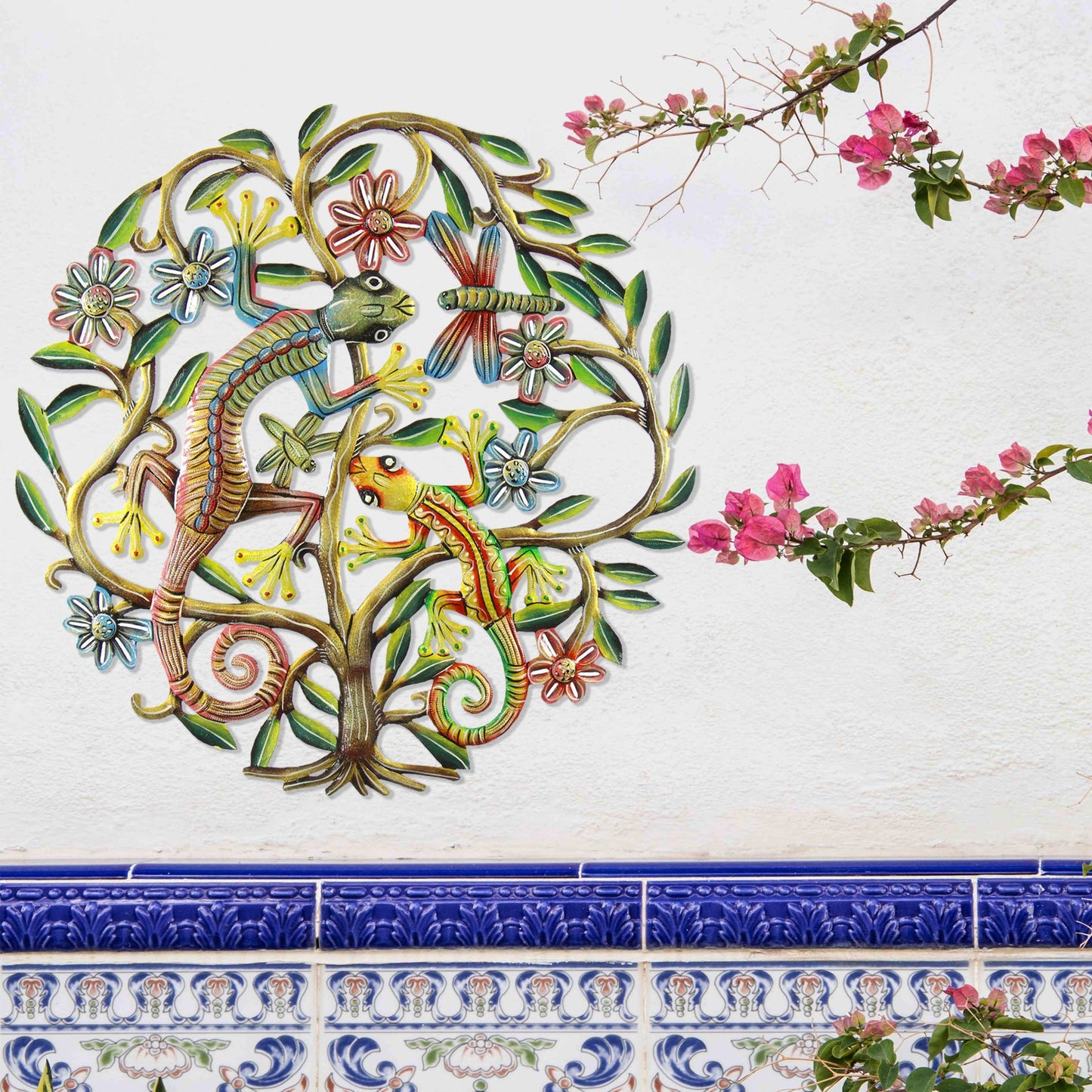 Árbol de la vida Gecko pintado de 24 pulgadas - Croix des Bouquets