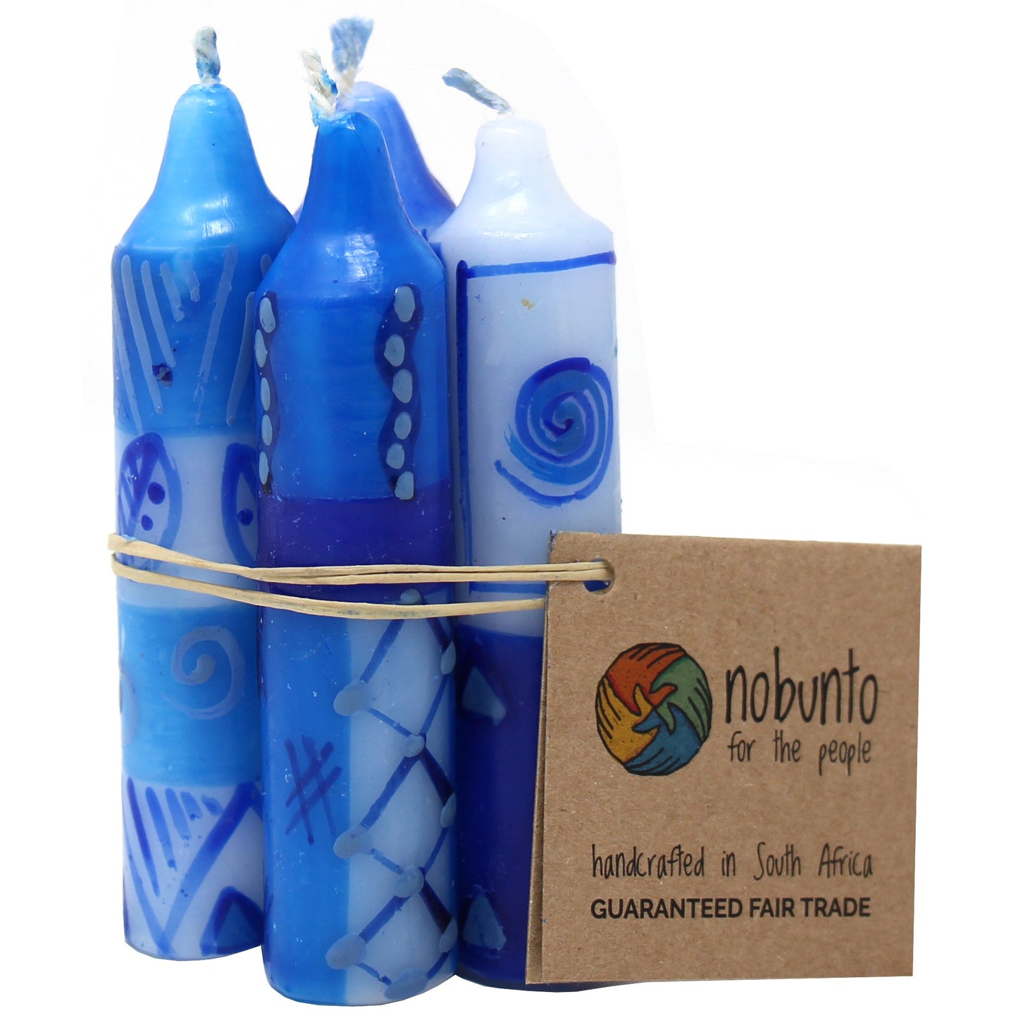 Velas de cena o Shabat de 4" pintadas a mano, juego de 4 (diseño Feruzi)