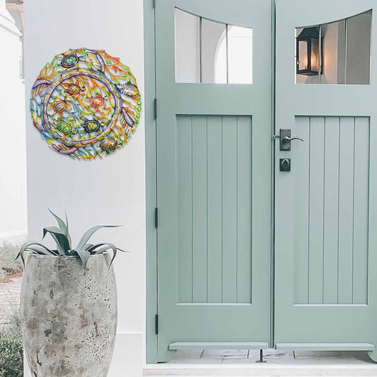 Arte de pared de metal con tortugas marinas - Croix des Bouquets