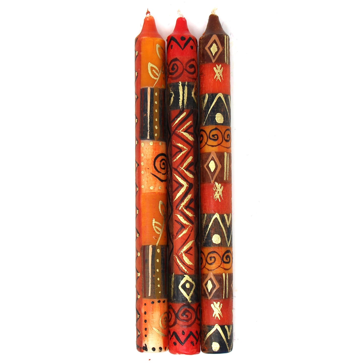 Set of Three Hand-Painted Candles - Bongazi Design -Set of 3 Boxed Candles- Nobunto