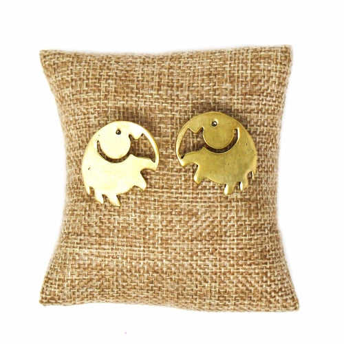 Aretes de latón con elefante