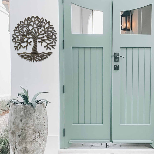 Arte de pared de metal retorcido del árbol de la vida - Croix des Bouquets