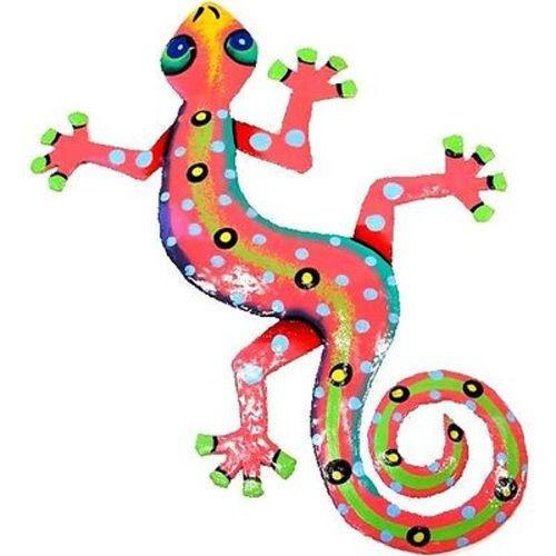 Gecko de metal rosa de ocho pulgadas - Caribbean Craft