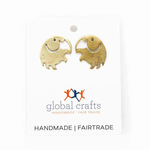 Aretes de latón con elefante