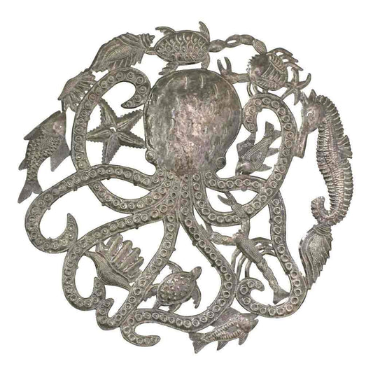 Arte de pared de pulpo y vida marina - Croix des Bouquets