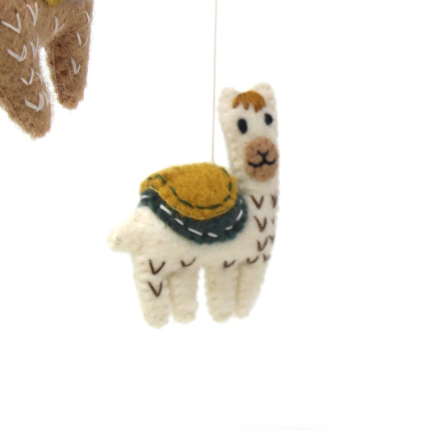Móvil de fieltro hecho a mano para bebés- Little Llamas Mobile