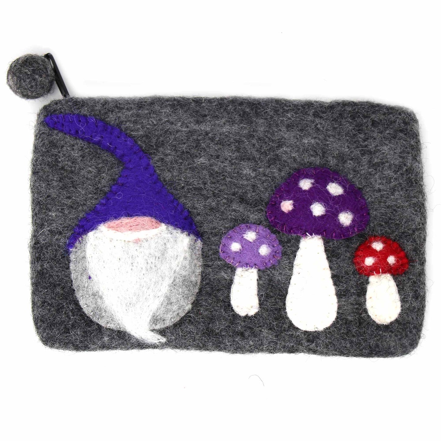 Fieltro hecho a mano: Bolsa de gnomos y setas