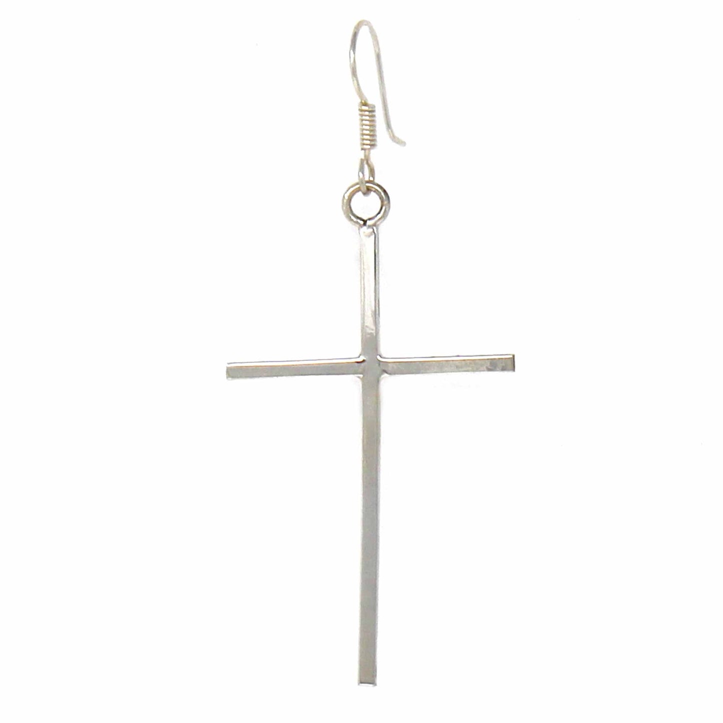 Sterling Silver Cross Hook Earrings - Artisana