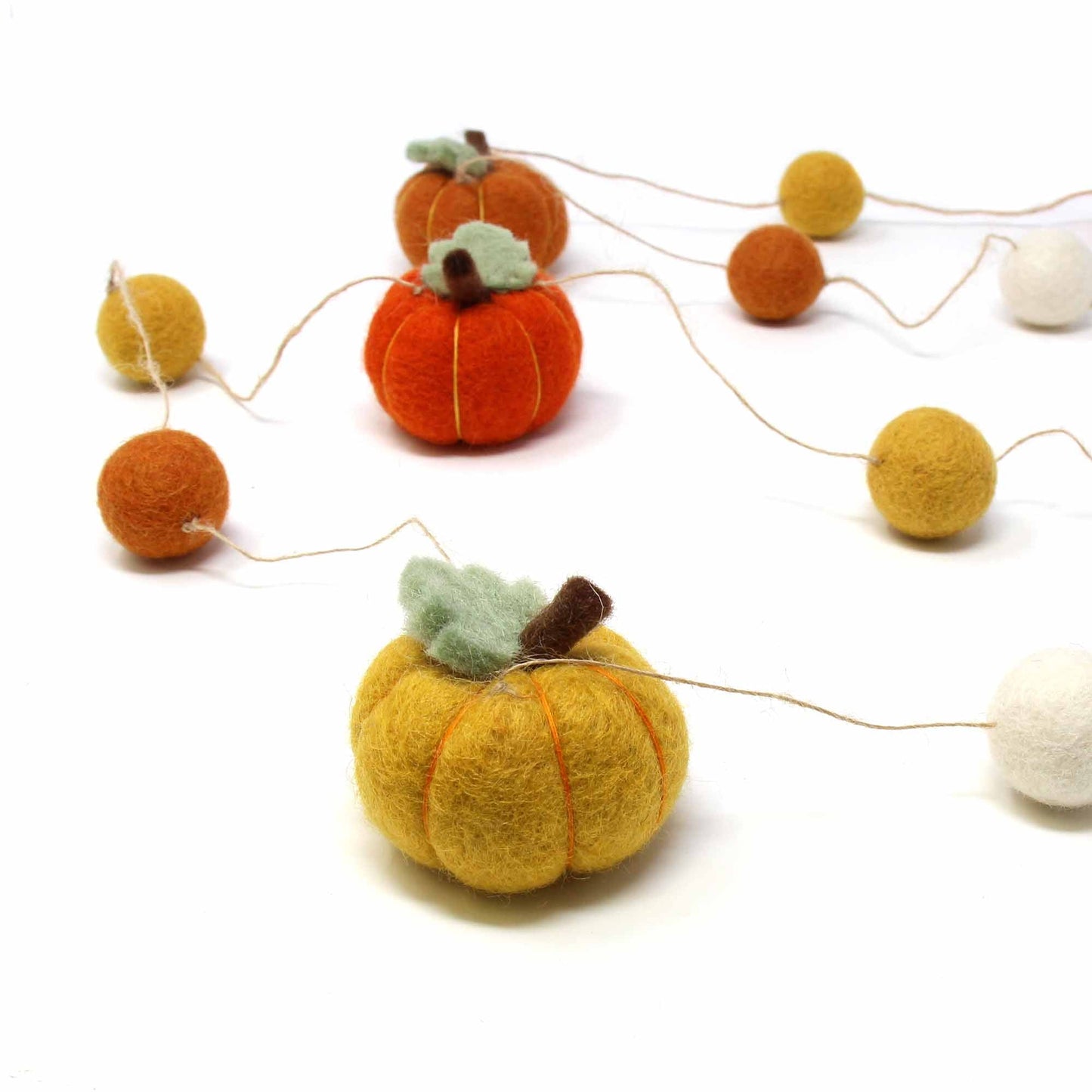 Hand Felted Garland- Pumpkins - Global Groove -Nepal-Fair Trade