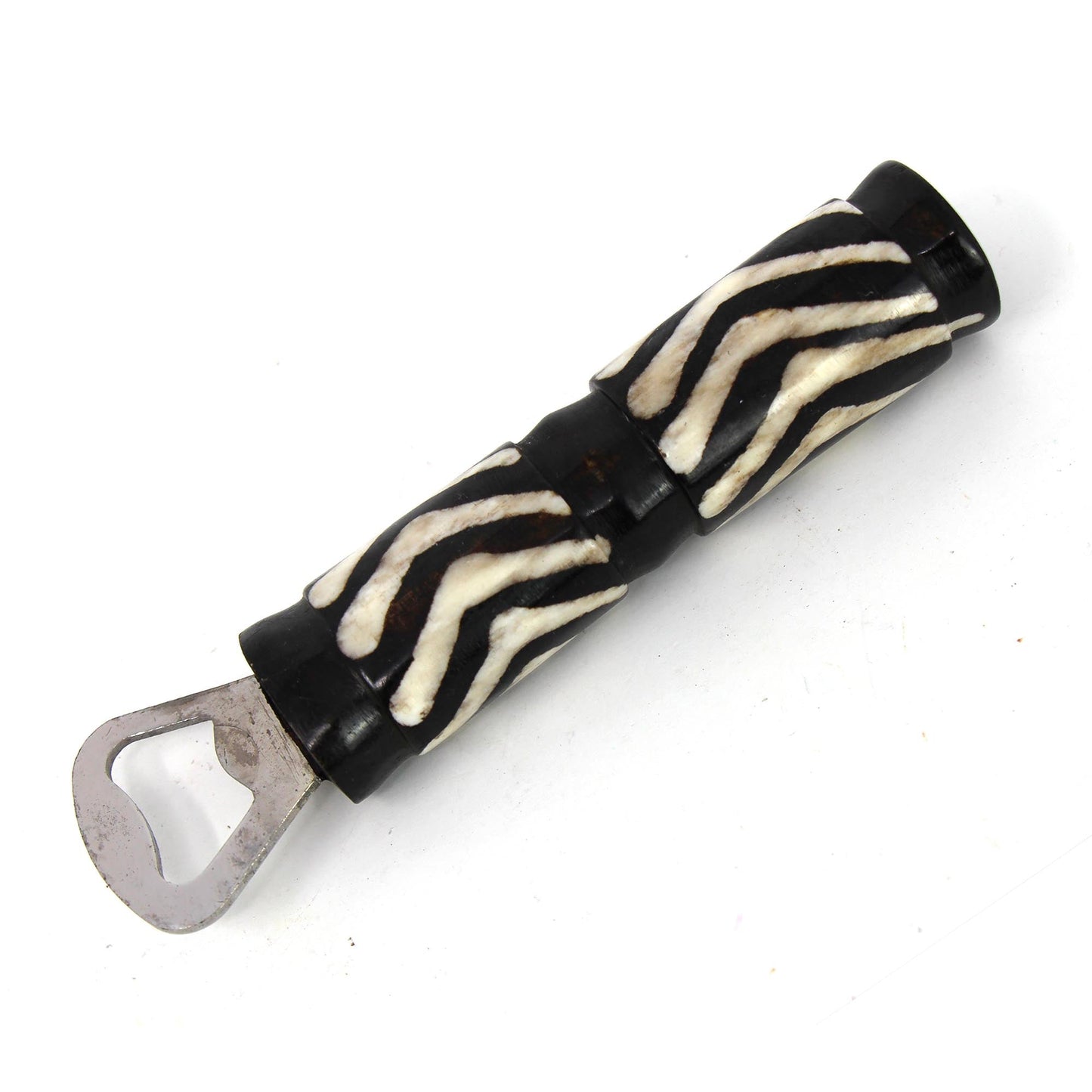 African Batik Bone Bottle Opener- Hand-Carved- Mixed Designs - Fair Trade