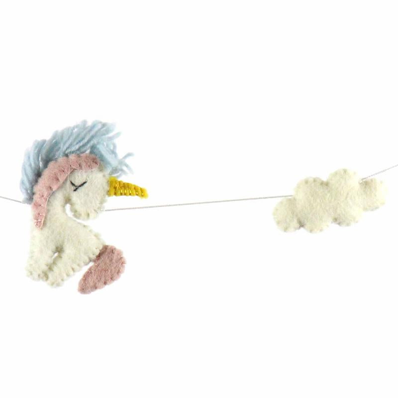 Hand-Felted Unicorn Garland - Kids Room- Wall Hanging-Global Groove-Fair Trade