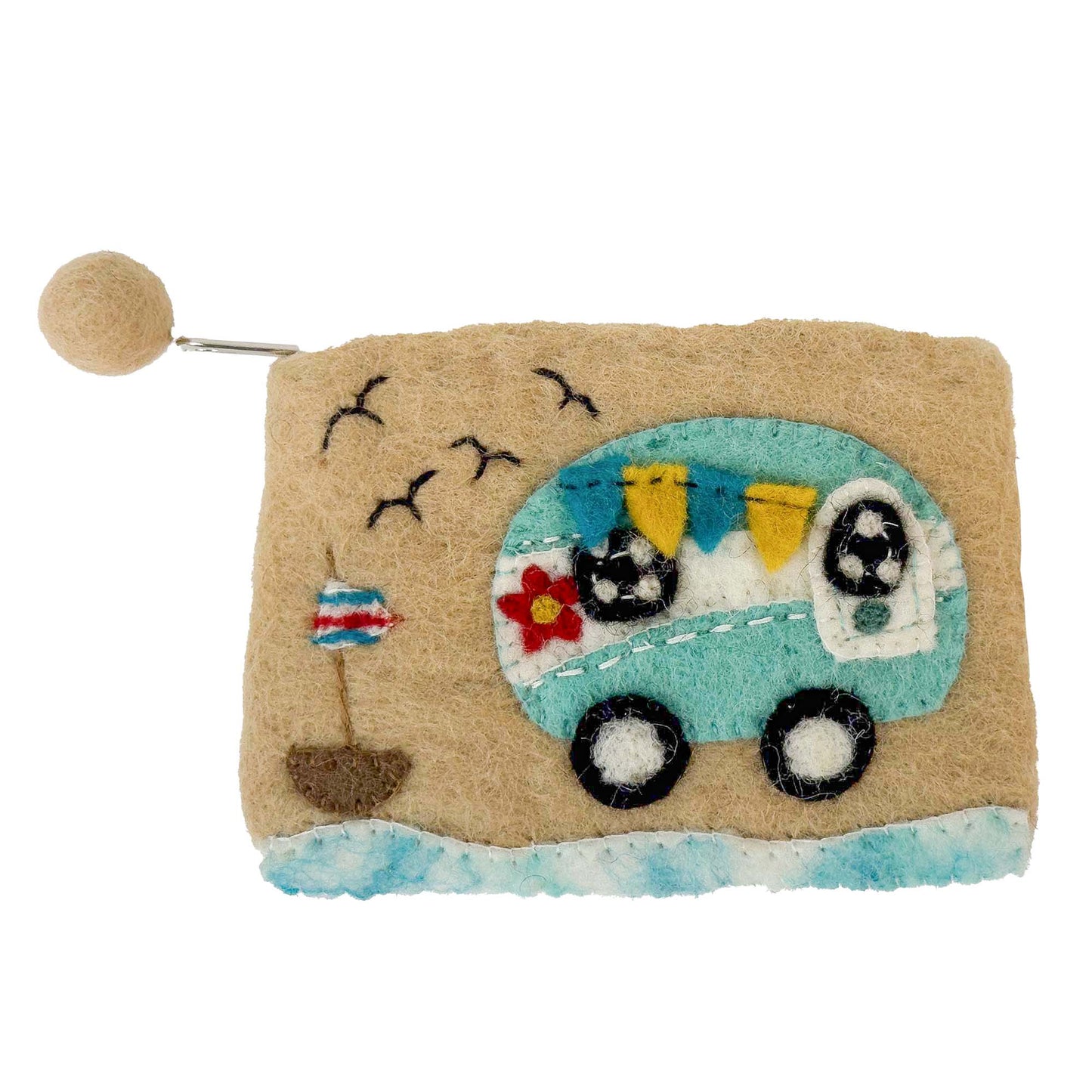 Hand-Crafted Felt Coin Purse- Camper Van