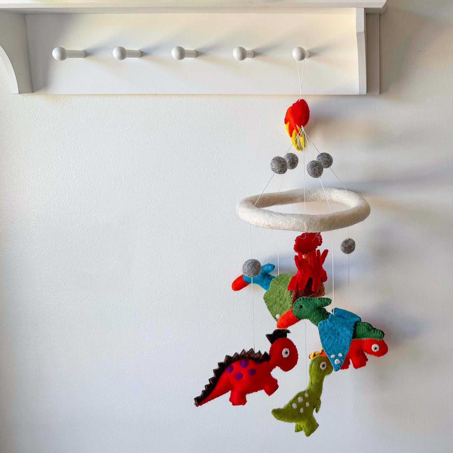 Dinosaur Volcano Nursery Felt Mobile