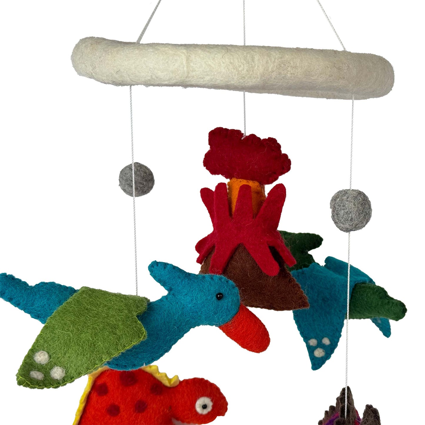 Dinosaur Volcano Nursery Felt Mobile