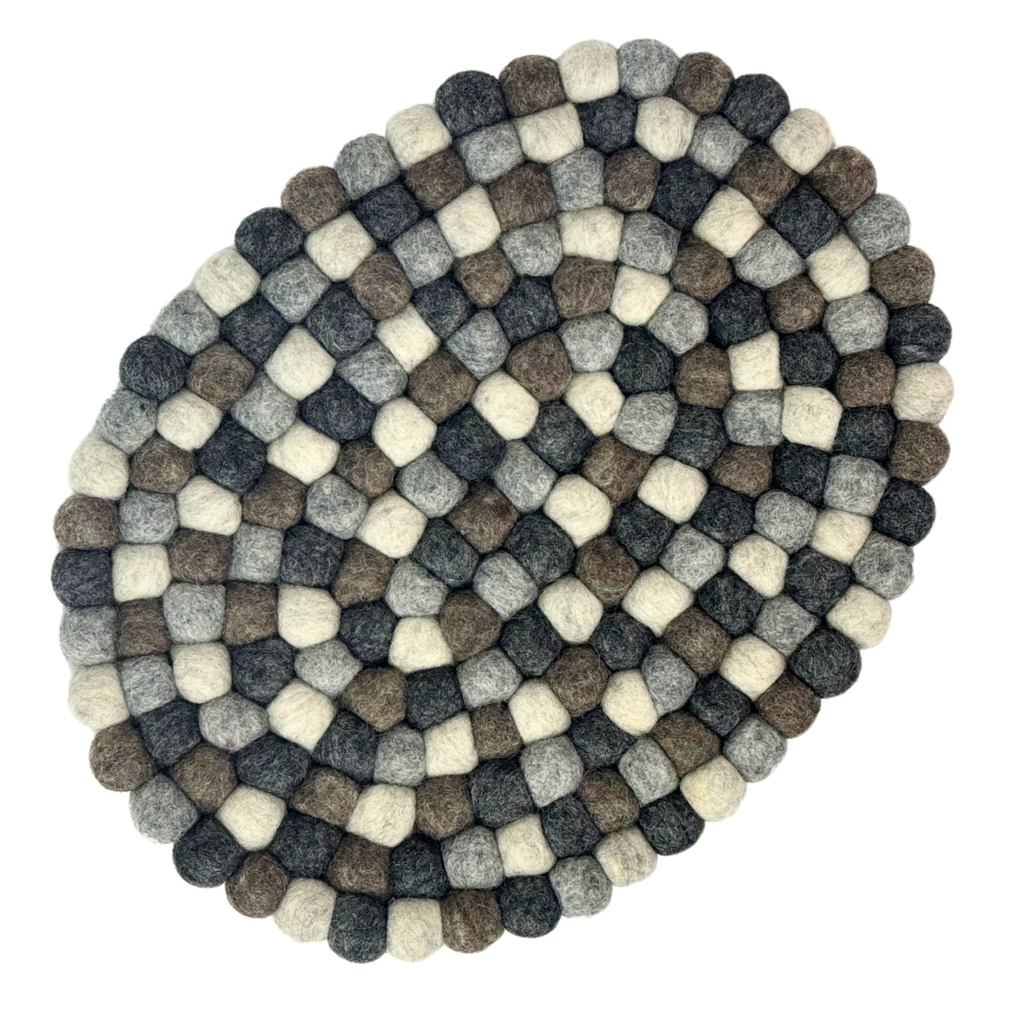 Hand-Crafted Felt Oval Casserole Trivet- Pebble