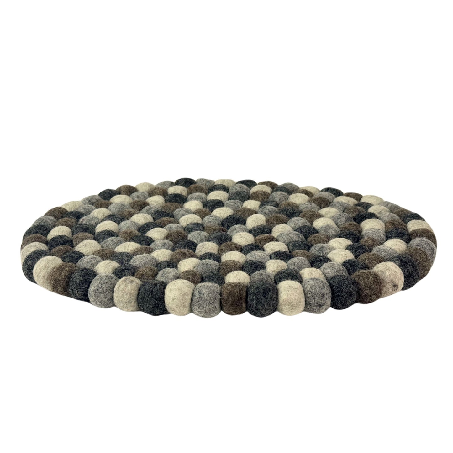 Hand-Crafted Felt Oval Casserole Trivet- Pebble