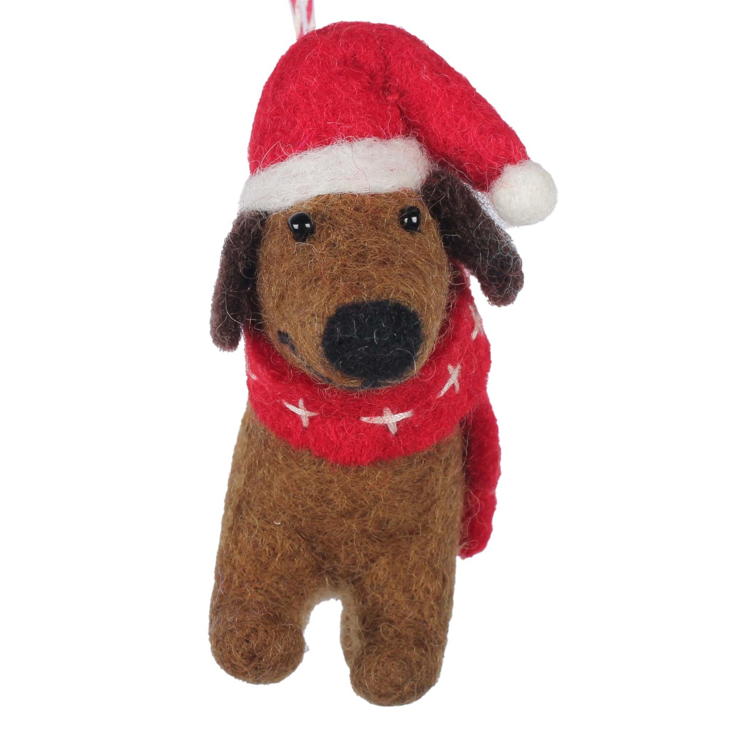Big Dog Daschund, Felt Christmas Ornament
