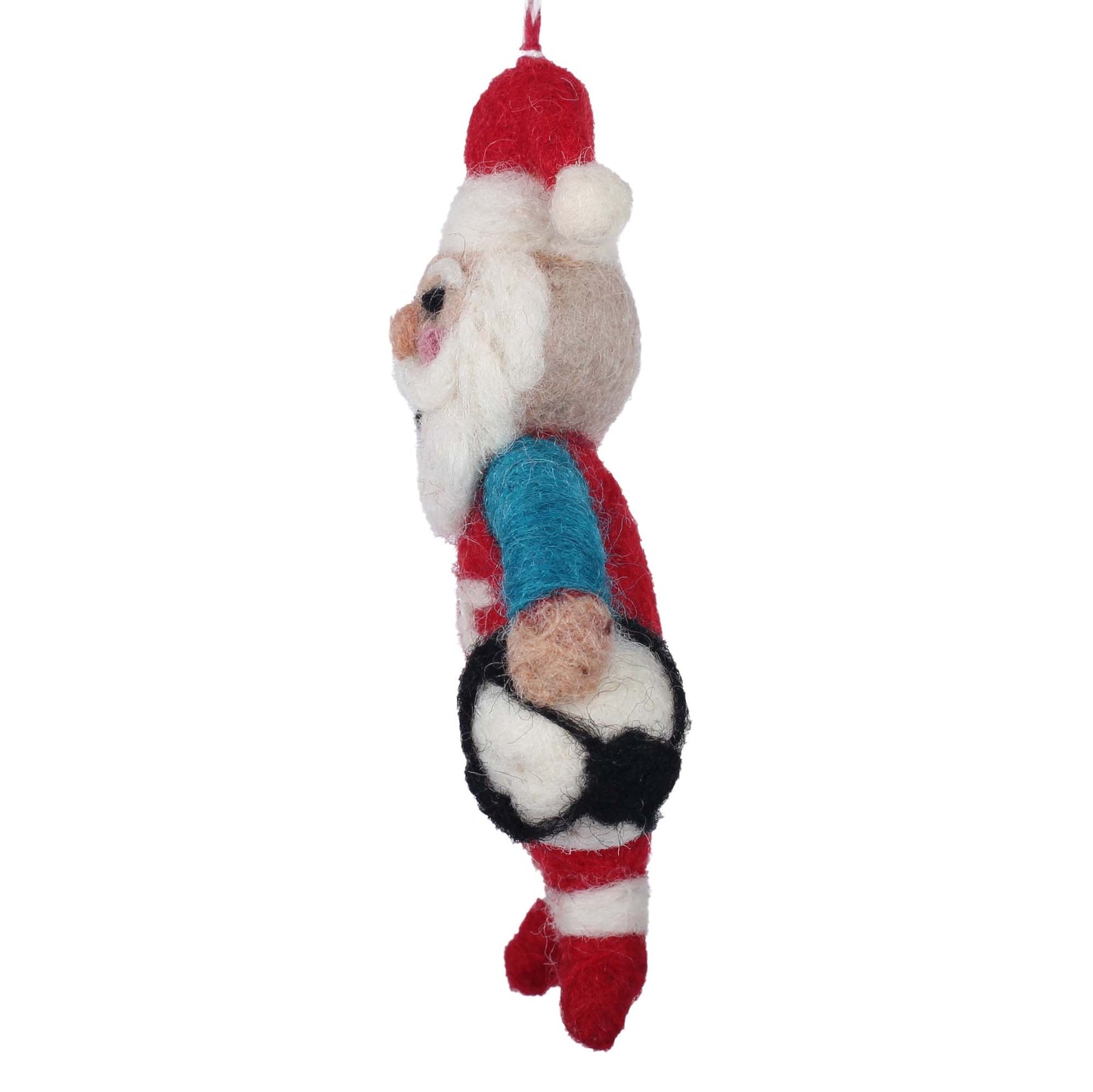 Coach Claus Soccer Felt Christmas Ornament
