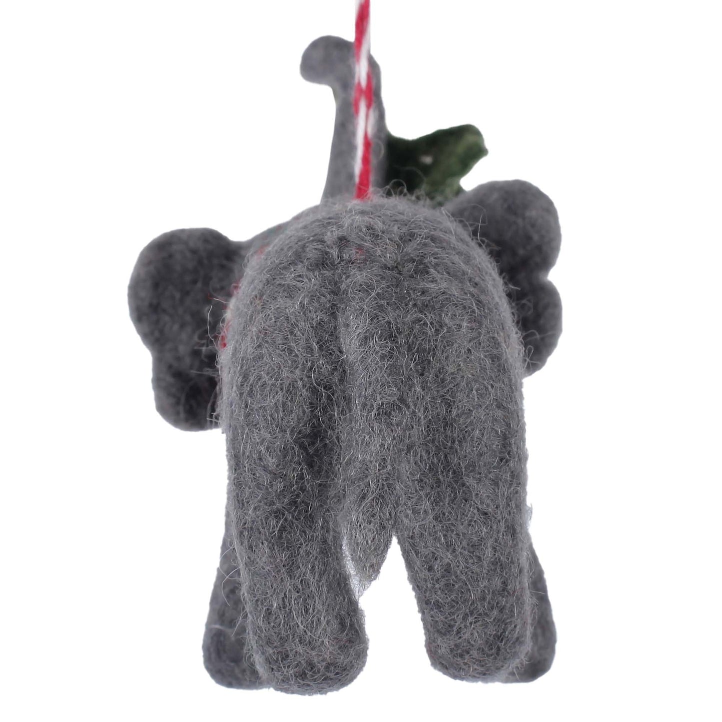 Elephant and Misletoe Felt Christmas Ornament