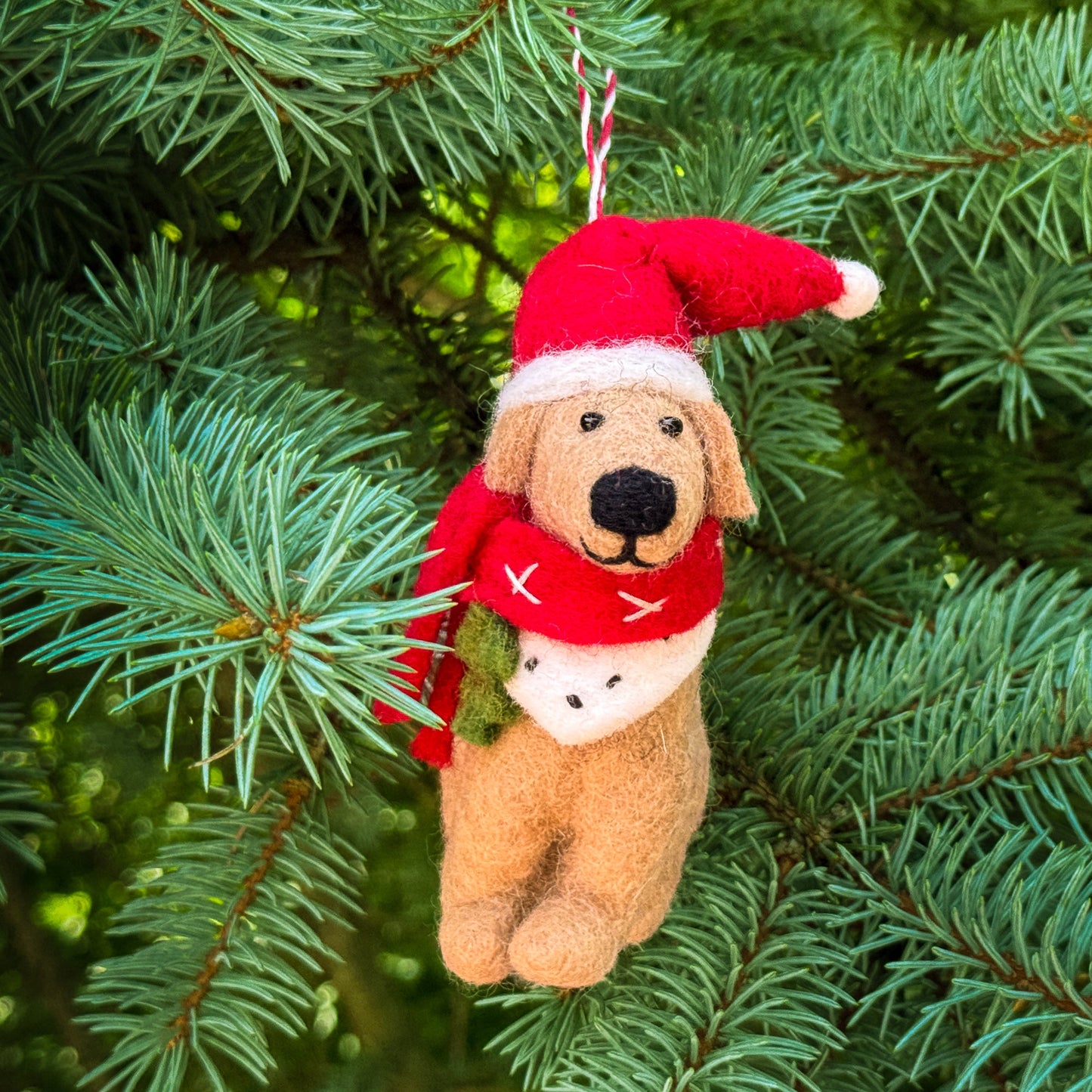 Big Dog Golden Lab Felt Christmas Ornament