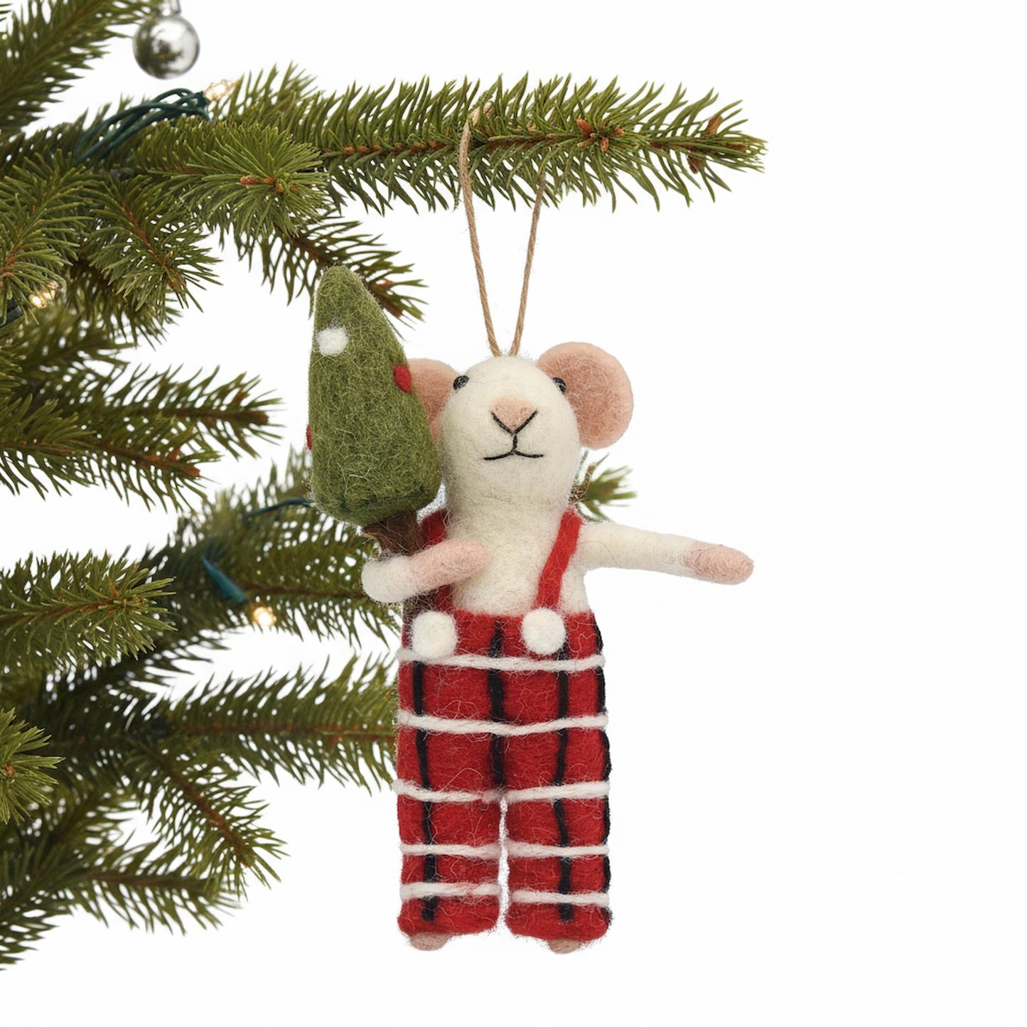 Tommy Tartan Mouse Felt Ornament