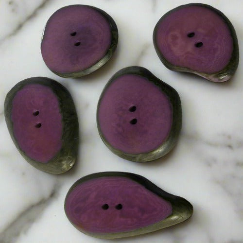Botones de nuez de Tagua teñidos a mano-pequeños-1 pieza - Marfil vegetal