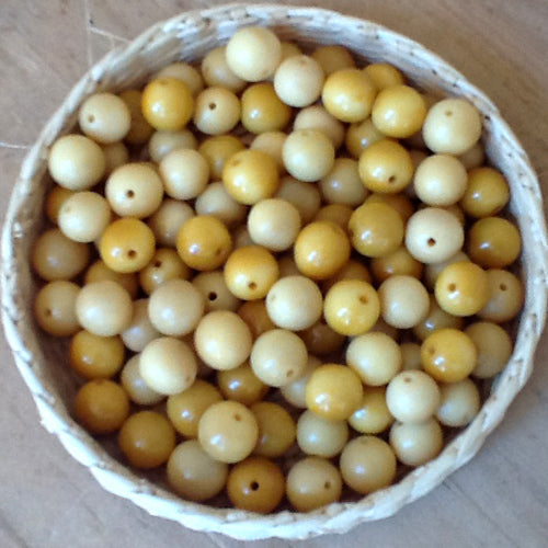 7MM Round Tagua Beads with 1.5mm Center Drilled Hole/ Fair Trade Vegetable Ivory-Ecuador