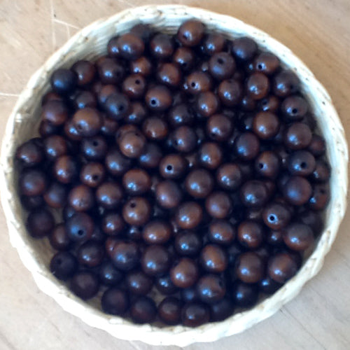 7MM Round Tagua Beads with 1.5mm Center Drilled Hole/ Fair Trade Vegetable Ivory-Ecuador