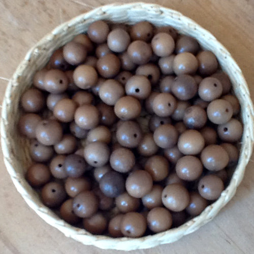7MM Round Tagua Beads with 1.5mm Center Drilled Hole/ Fair Trade Vegetable Ivory-Ecuador