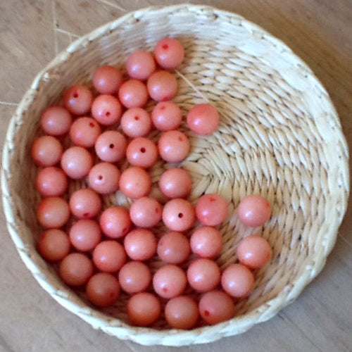 7MM Round Tagua Beads with 1.5mm Center Drilled Hole/ Fair Trade Vegetable Ivory-Ecuador