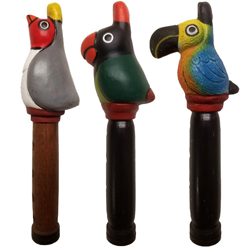 Flauta de Pájaro Grande de Madera y Arcilla Hecha a Mano - Comercio Justo - Perú