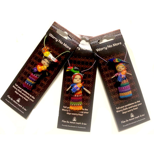 Handmade Worry Doll Necklace- No More Worries! -Guatemala-Fair Trade